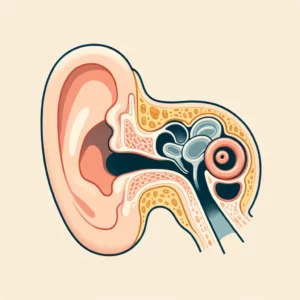 이석증을 설명하기 위한 귀 내부기관 그림