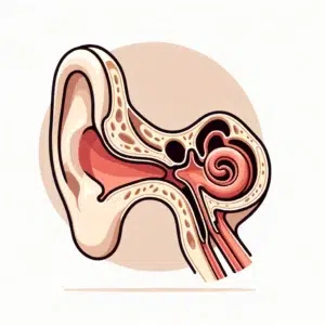 이석증 원인을 설명하기 위한 귀 내부 모습